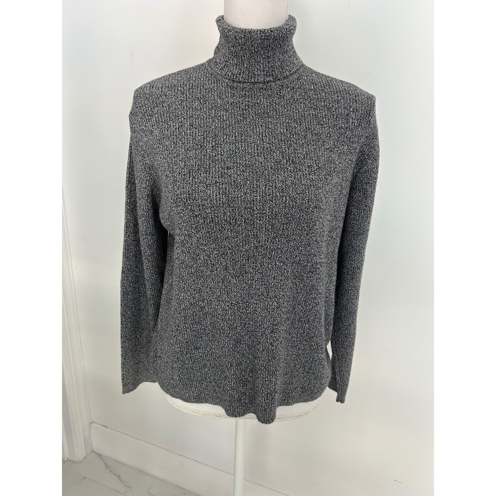 Karen Scott Marl Turtleneck Sweater Long Sleeve Ribbed Knit Pullover Top